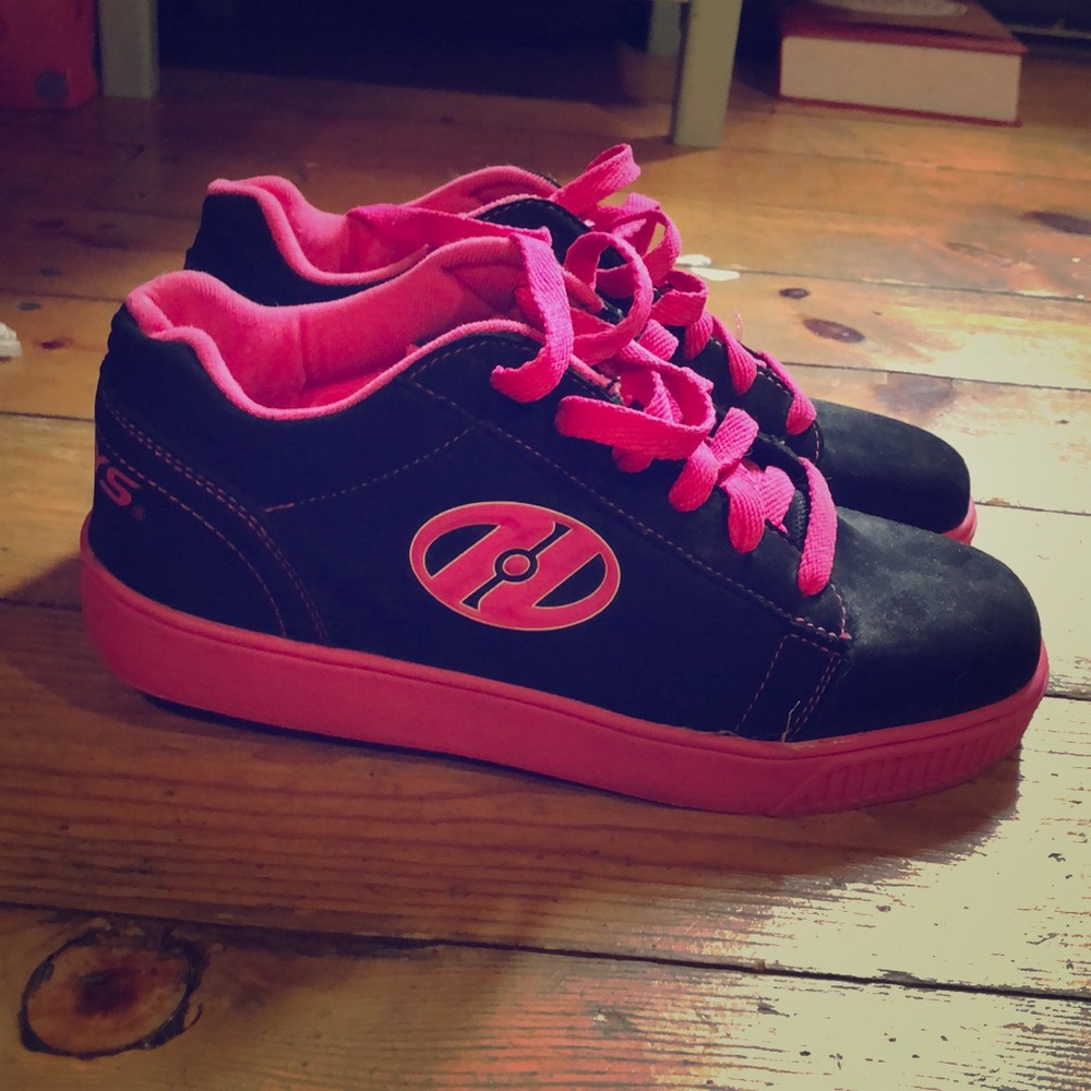 Pink and black Heelys.